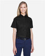 CORE365 Women's Optimum Short Sleeve Twill Shirt - CORE365 78194 Black XS