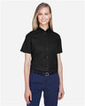 CORE365 Women's Optimum Short Sleeve Twill Shirt - CORE365 78194 Black XS