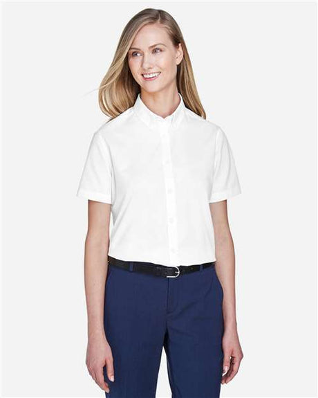CORE365 Women's Optimum Short Sleeve Twill Shirt - CORE365 78194 White XS