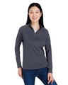 CORE365 Women's Origin Performance Pique Quarter - Zip Pullover - CORE365 CE418W Carbon/ Black XS