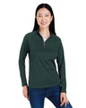CORE365 Women's Origin Performance Pique Quarter - Zip Pullover - CORE365 CE418W Forest/ Carbon XS