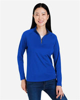 CORE365 Women's Origin Performance Pique Quarter - Zip Pullover - CORE365 CE418W True Royal/ Carbon XS