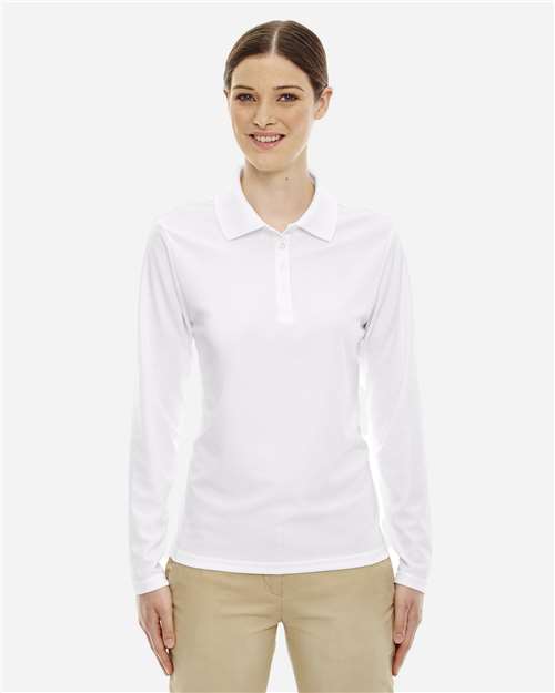 CORE365 Women's Pinnacle Performance Long Sleeve Piqué Polo - CORE365 78192 White XS