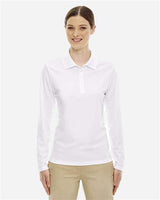 CORE365 Women's Pinnacle Performance Long Sleeve Piqué Polo - CORE365 78192 White XS