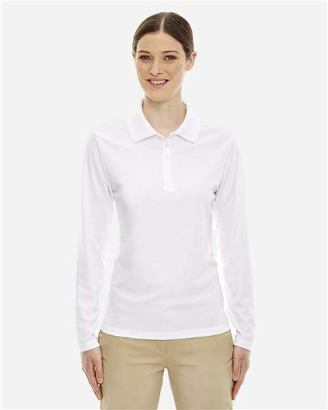 CORE365 Women's Pinnacle Performance Long Sleeve Piqué Polo - CORE365 78192 White XS
