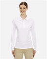 CORE365 Women's Pinnacle Performance Long Sleeve Piqué Polo - CORE365 78192 White XS