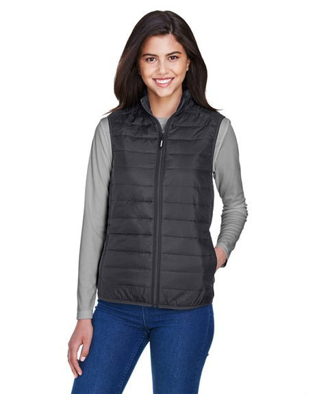 CORE365 Women's Prevail Packable Puffer Vest - CORE365 CE702W Black XS