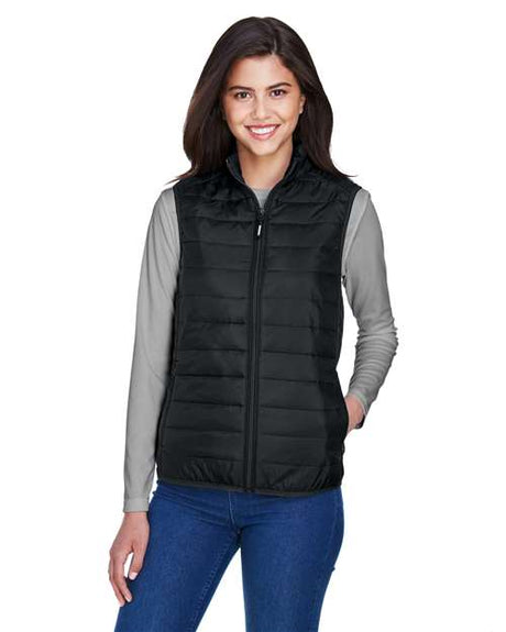 CORE365 Women's Prevail Packable Puffer Vest - CORE365 CE702W Black XS