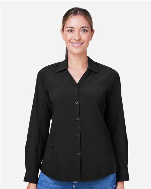 CORE365 Women's Ultra UVP® Marina Shirt - CORE365 CE510LW Black XS