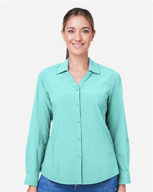 CORE365 Women's Ultra UVP® Marina Shirt - CORE365 CE510LW Sea Glass XS