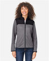 CORE365 Women's Venture Heathered Stripe Hybrid Jacket - CORE365 CE74W Black/ White XS