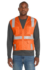 CornerStone ® ANSI 107 Class 2 Mesh Six - Pocket Zippered Vest. CSV104 - CornerStone CSV104 Safety Orange 2/3X Personal Protection