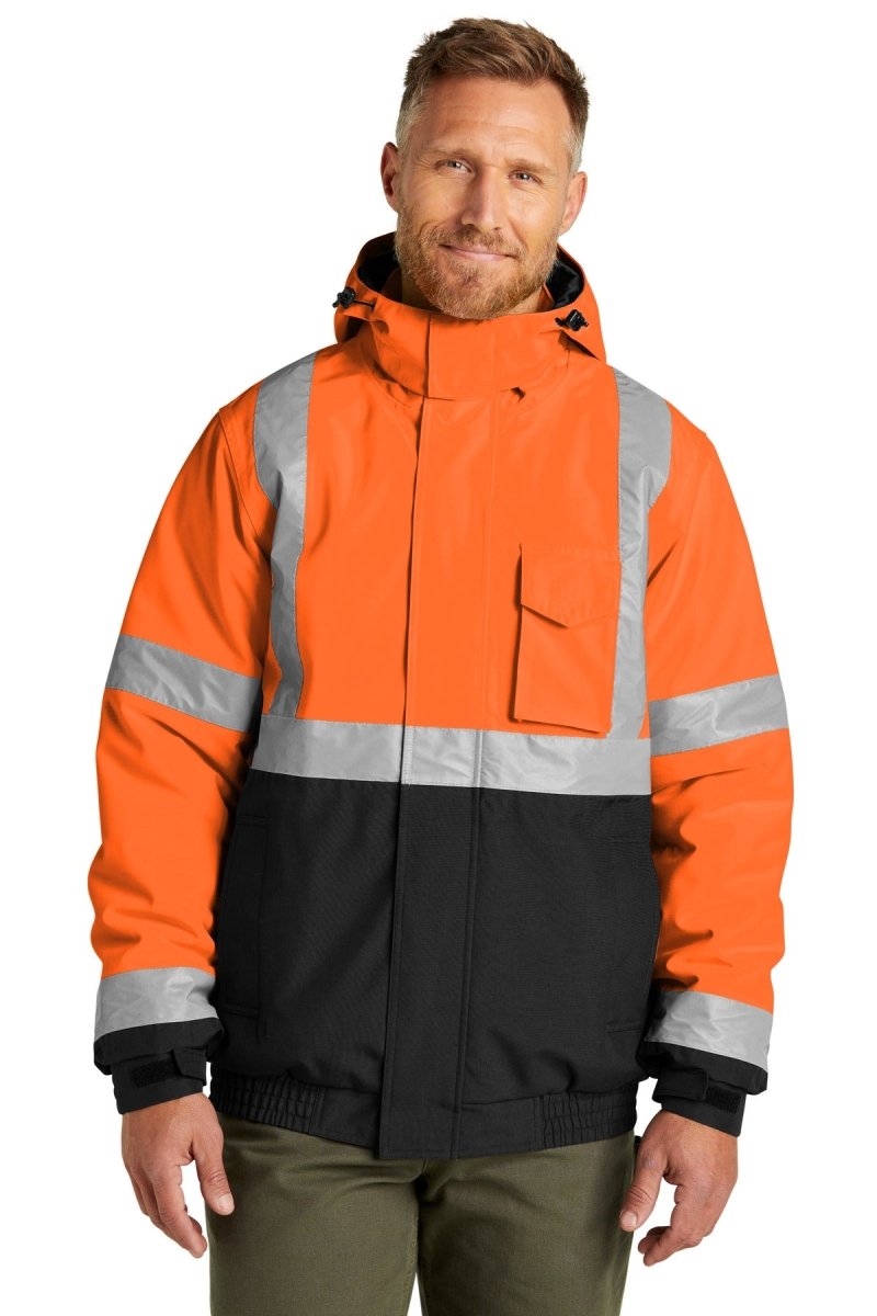 CornerStone ® ANSI 107 Class 3 Economy Waterproof Insulated Bomber Jacket CSJ500 - CornerStone CSJ500 Safety Orange S Jackets
