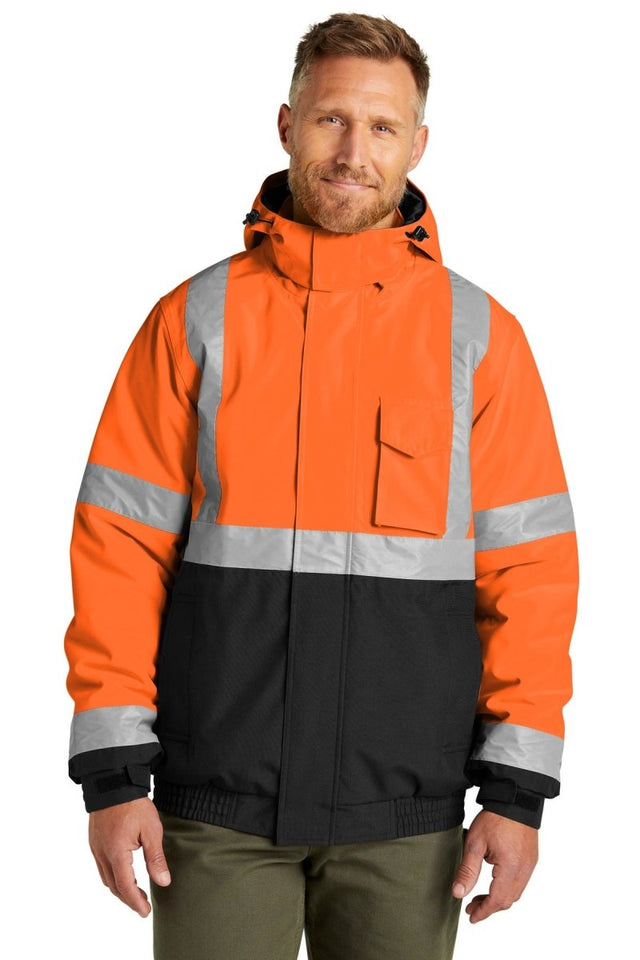 CornerStone ® ANSI 107 Class 3 Economy Waterproof Insulated Bomber Jacket CSJ500 - CornerStone CSJ500 Safety Orange S Jackets