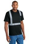 CornerStone ® Enhanced Visibility Segmented Tape Tee CS206 - CornerStone CS206 Black S Short Sleeve T-Shirts