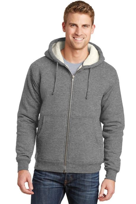 CornerStone ® Heavyweight Sherpa - Lined Hooded Fleece Jacket. CS625 - CornerStone CS625 Grey XS Fleece Jackets