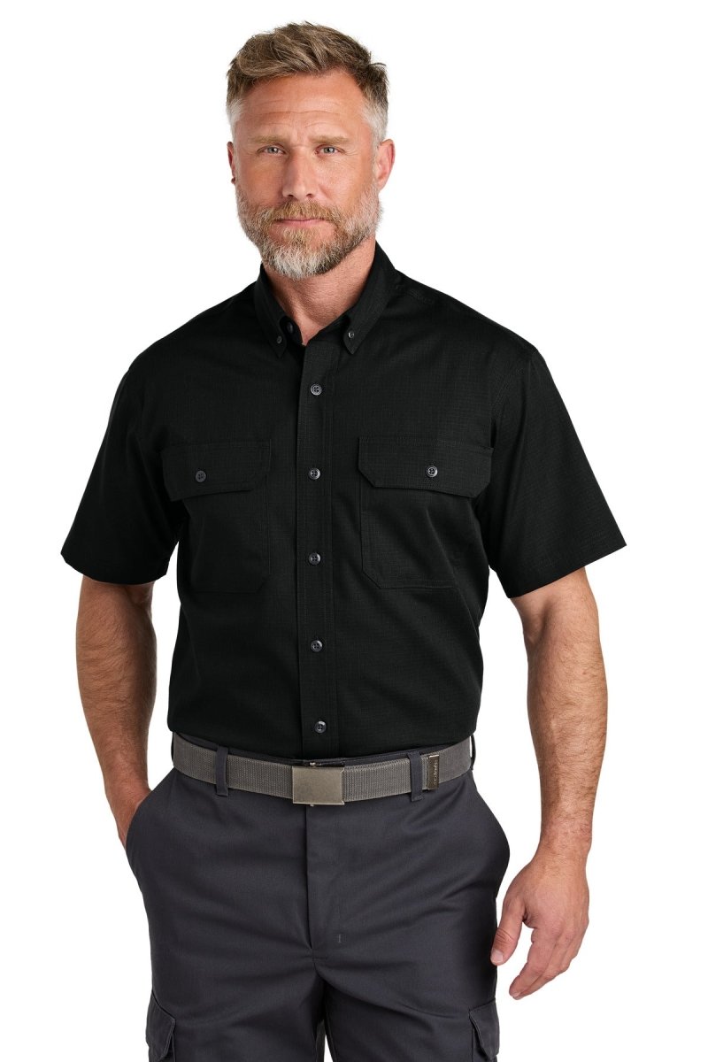 CornerStone ® Short Sleeve Select Ripstop Shirt CSW175 - CornerStone CSW175 Black XS Workwear