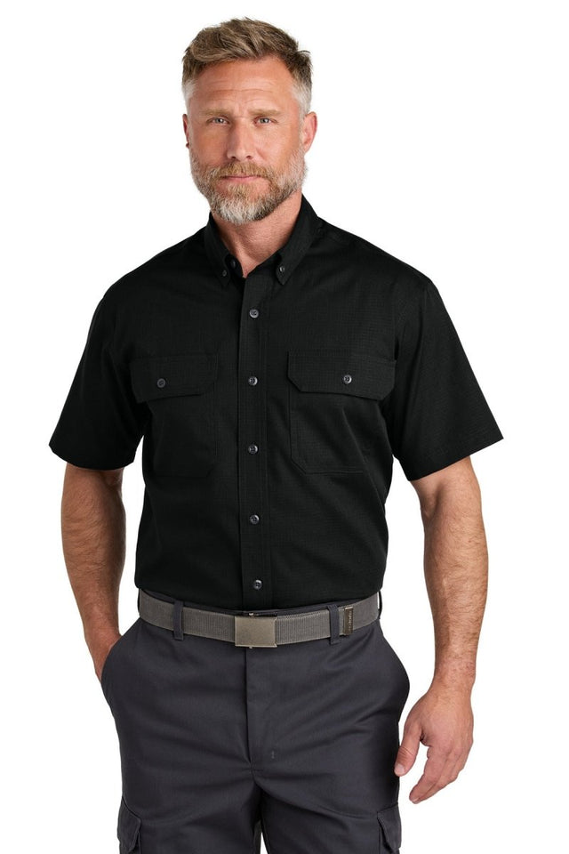 CornerStone ® Short Sleeve Select Ripstop Shirt CSW175 - CornerStone CSW175 Black XS Workwear