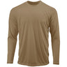 Mens Long Sleeve Moisture Wicking Athletic Shirts in Mens Sizes XS-4XL - Coyote Brown Activewear DRI-EQUIP Coyote Brown X-Small