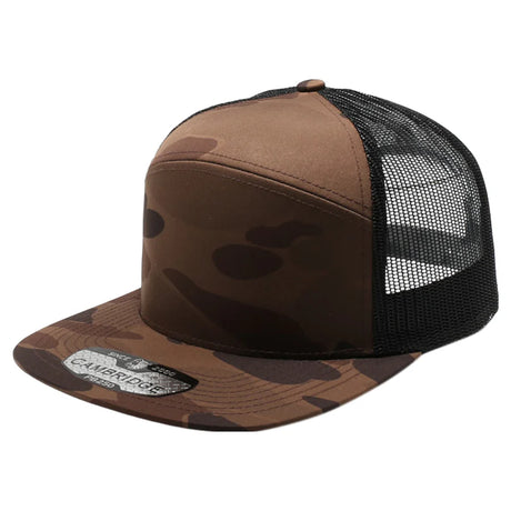 Pit Bull - PB250 - Shiny Camo Camper Trucker Hat | Wholesale Camo Snapback Cap