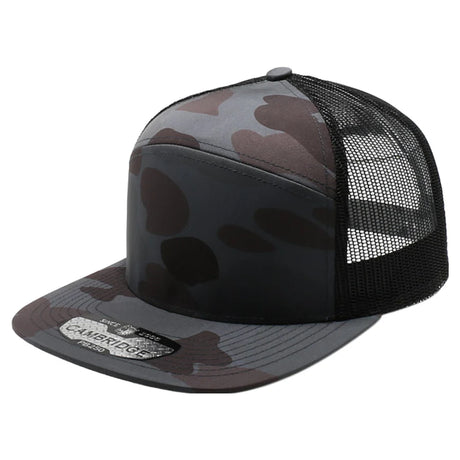 Pit Bull - PB250 - Shiny Camo Camper Trucker Hat | Wholesale Camo Snapback Cap