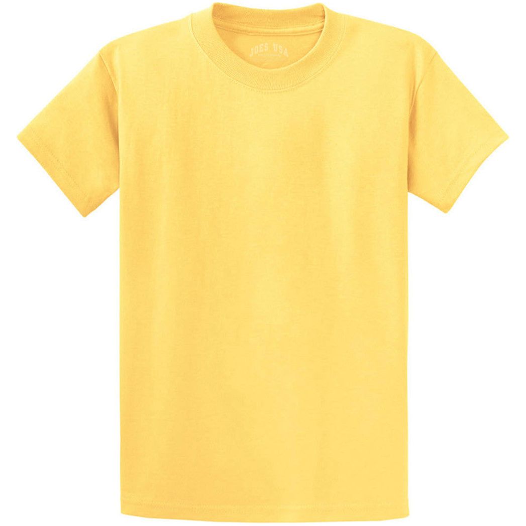 Men's Durable 100% Heavyweight Cotton T-Shirts in Regular, Big, and Tall Sizes Joe's USA Men's Apparel - Daffodil Yellow