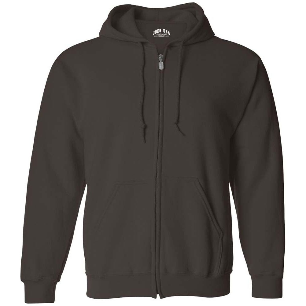 Wholesale Mens Heavy Blend Full-Zip Hooded Sweatshirt Sweatshirts/Fleece Joe's USA Dark Chocolate Brown