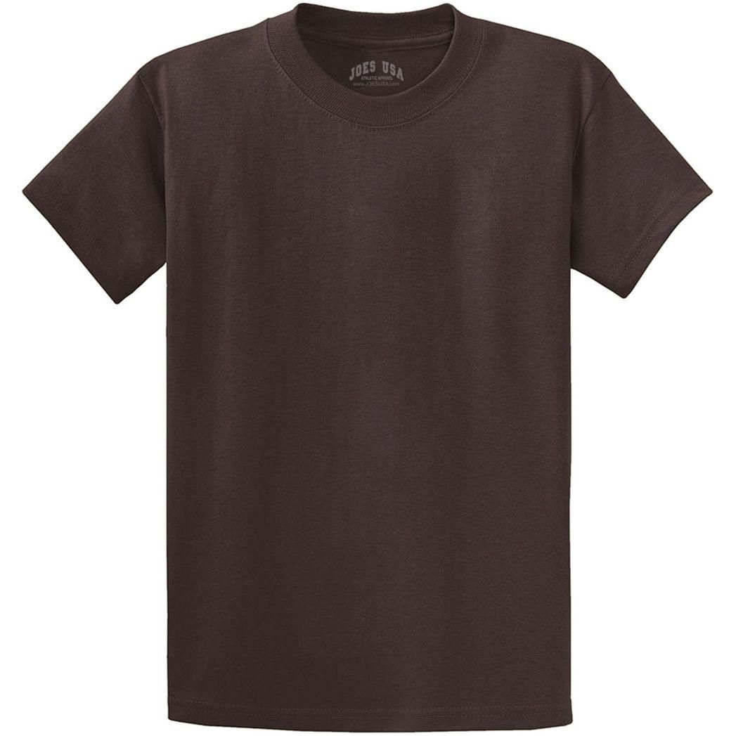 Joe's USA Mens 5.4-oz 100% Cotton T-Shirt - Chocolate T-Shirts Joe's USA Chocolate Small