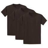 Joe's USA Mens 3-Pack of 100% Heavyweight Cotton T-Shirts Multi-Packs Big & Tall Sizes - Chocolate Joe's USA Chocolate Small