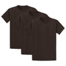 Joe's USA Mens 3-Pack of 100% Heavyweight Cotton T-Shirts Multi-Packs Big & Tall Sizes - Chocolate Joe's USA Chocolate Small