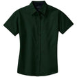 Womens Short Sleeve Wrinkle Resistant Easy Care Shirts-DarkGreen/Navy Joe's USA Dark Green / Navy X-Small