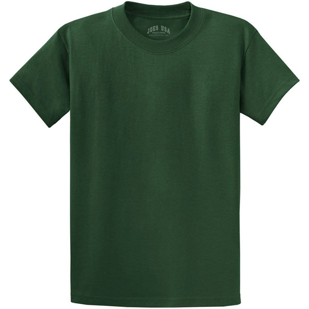 Men's Durable 100% Heavyweight Cotton T-Shirts in Regular, Big, and Tall Sizes Joe's USA Men's Apparel - Dark Green