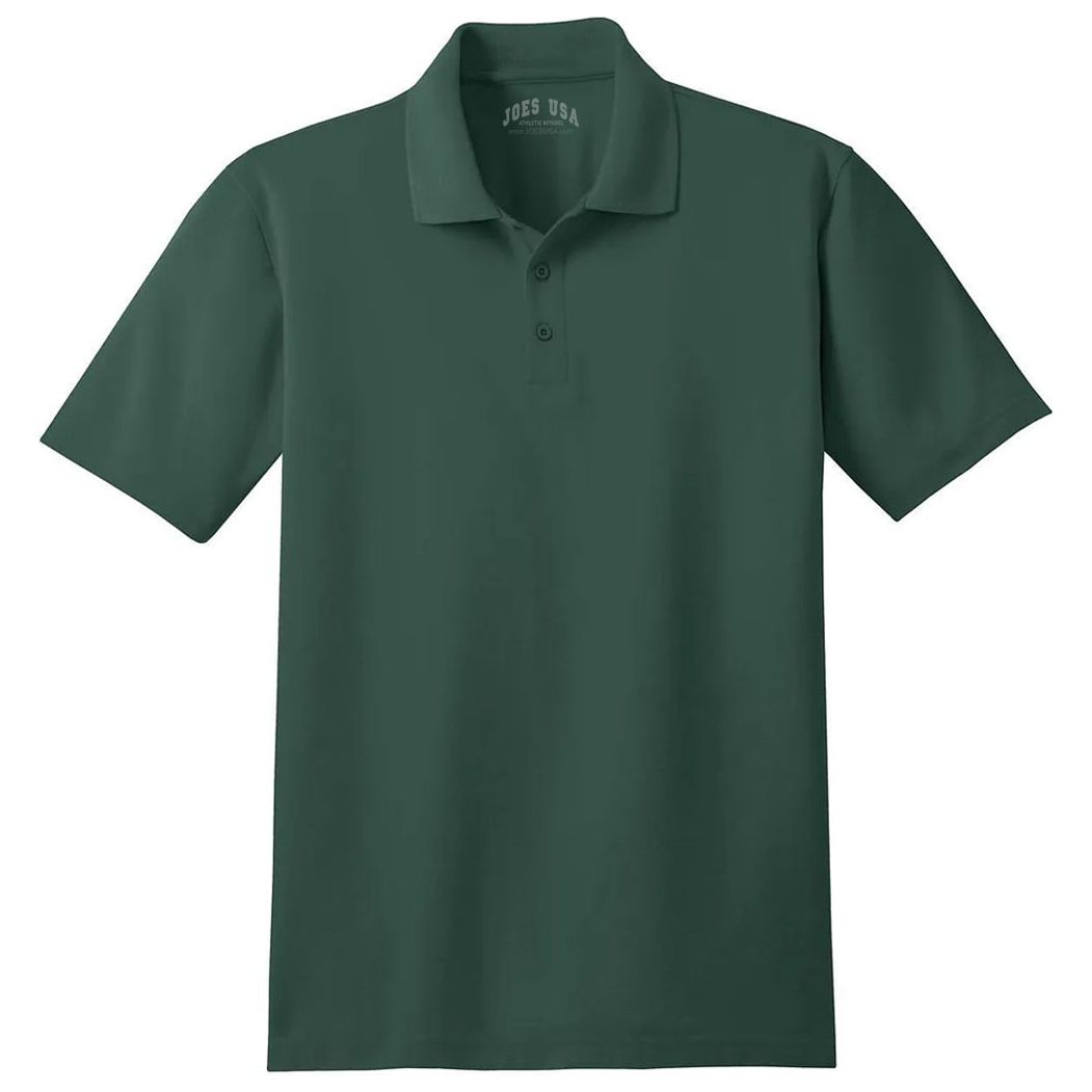 Mens Stain-Resistant Polo Polos/Knits Joe's USA X-Small Dark Green