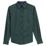 Ladies Long Sleeve Easy Care Shirt-DarkGreen/Navy Joe's USA Dark Green / Navy X-Small