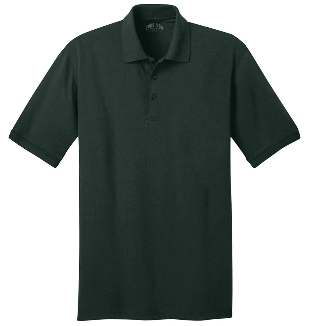 Men's Tall 5.5-Ounce Jersey Knit Polo Polos/Knits Joe's USA Dark Green Large Tall