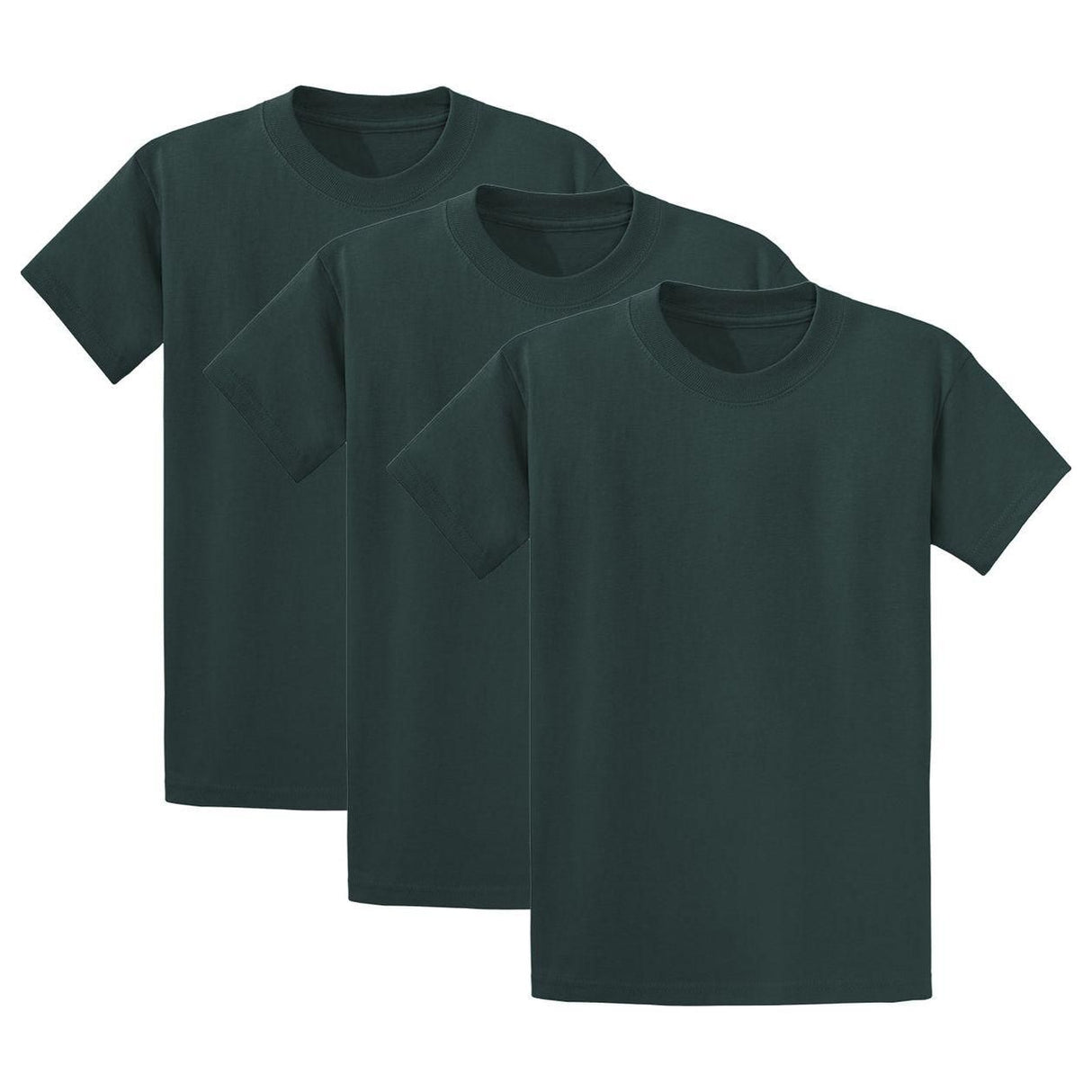 Joe's USA Mens 3-Pack of 100% Heavyweight Cotton T-Shirts Multi-Packs Big & Tall Sizes - Dark Green Joe's USA Dark Green Small