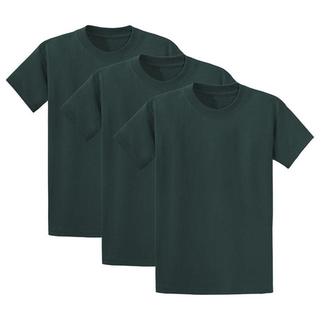 Joe's USA Mens 3-Pack of 100% Heavyweight Cotton T-Shirts Multi-Packs Big & Tall Sizes - Dark Green Joe's USA Dark Green Small