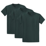 Joe's USA Mens 3-Pack of 100% Heavyweight Cotton T-Shirts Multi-Packs Big & Tall Sizes - Dark Green Joe's USA Dark Green Small