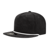 Decky 5 Panel High Profile Relaxed Corduroy Rope Hat | Decky 6043 Black/White Standard Hats