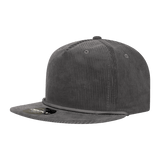 Decky 5 Panel High Profile Relaxed Corduroy Rope Hat | Decky 6043 Charcoal Standard Hats