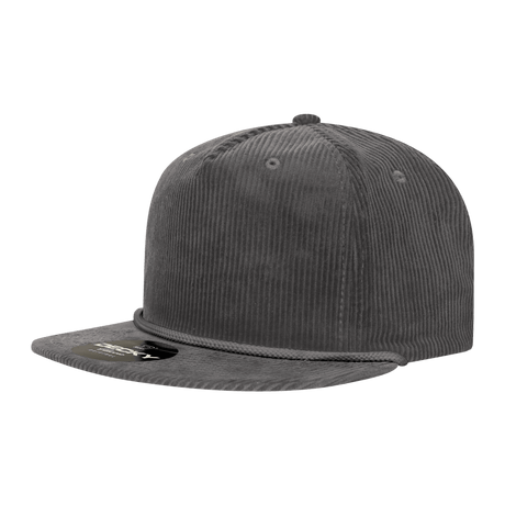 Decky 5 Panel High Profile Relaxed Corduroy Rope Hat | Decky 6043 Charcoal Standard Hats