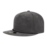 Decky 5 Panel High Profile Relaxed Corduroy Rope Hat | Decky 6043 Charcoal/Black Standard Hats
