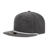 Decky 5 Panel High Profile Relaxed Corduroy Rope Hat | Decky 6043 Charcoal/White Standard Hats
