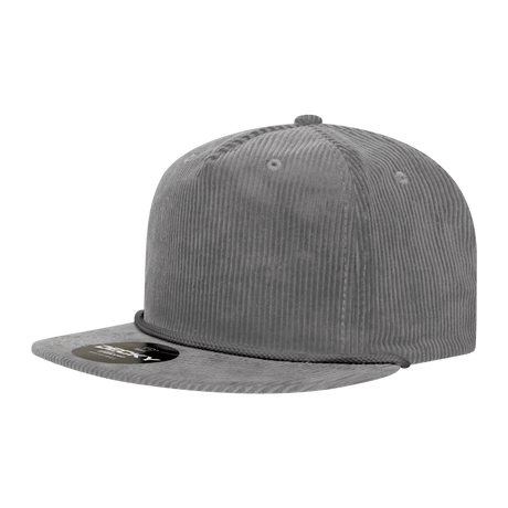 Decky 5 Panel High Profile Relaxed Corduroy Rope Hat | Decky 6043 Grey/Charcoal Standard Hats