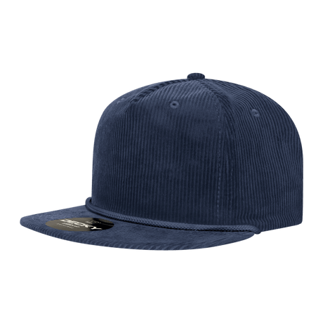 Decky 5 Panel High Profile Relaxed Corduroy Rope Hat | Decky 6043 Navy Standard Hats