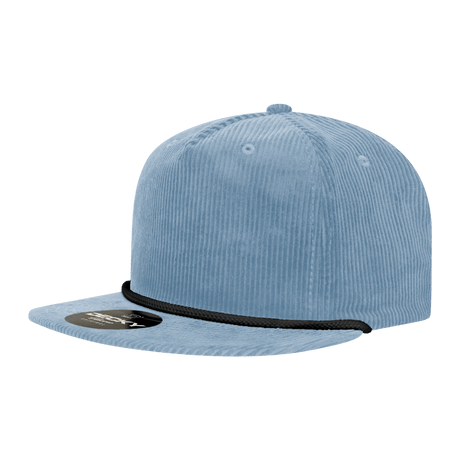 Decky 5 Panel High Profile Relaxed Corduroy Rope Hat | Decky 6043 Sky/Black Standard Hats