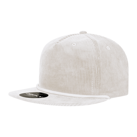 Decky 5 Panel High Profile Relaxed Corduroy Rope Hat | Decky 6043 White Standard Hats