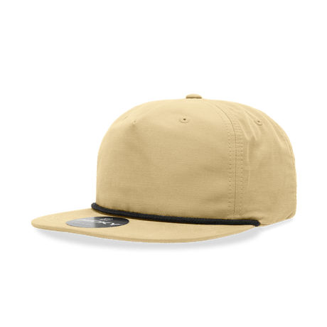 Decky 5 Panel High Profile Relaxed Cotton Blend Rope Hat | Decky 6032 Birch/Black Standard Hats