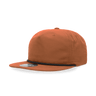 Decky 5 Panel High Profile Relaxed Cotton Blend Rope Hat | Decky 6032 BurntOrange/Black Standard Hats