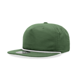 Decky 5 Panel High Profile Relaxed Cotton Blend Rope Hat | Decky 6032 Forest/White Standard Hats